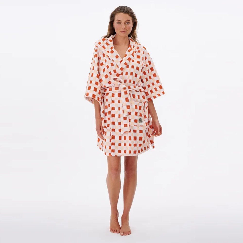 Surf Check Robe In Cinnamon - Women