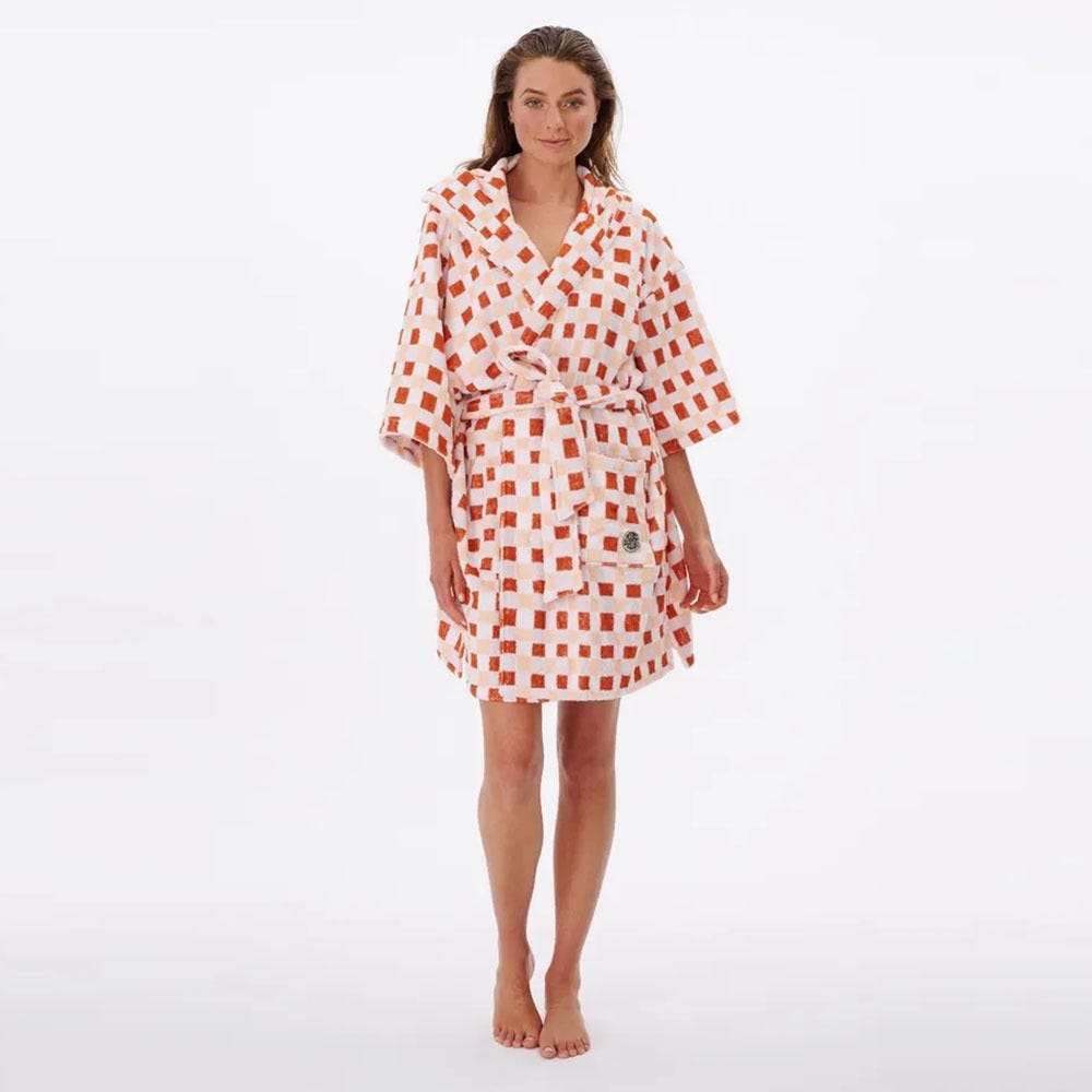 Rip Curl Surf Check Robe In Cinnamon