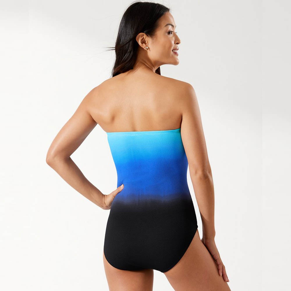 Tommy Bahama Island Cays Engineered Bandeau One-Piece Swimsuit in Black