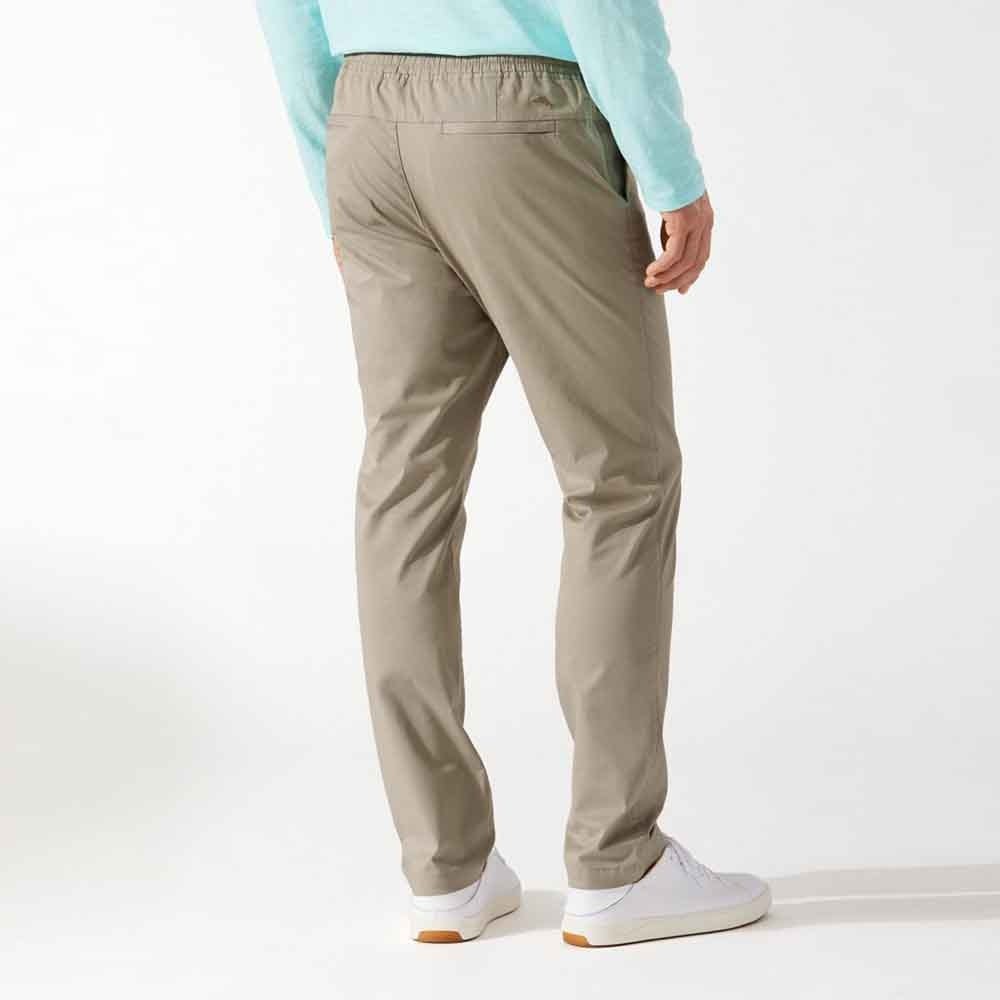 Tommy Bahama Seashore Poplin Elastic Waist Pants in Dark Sand