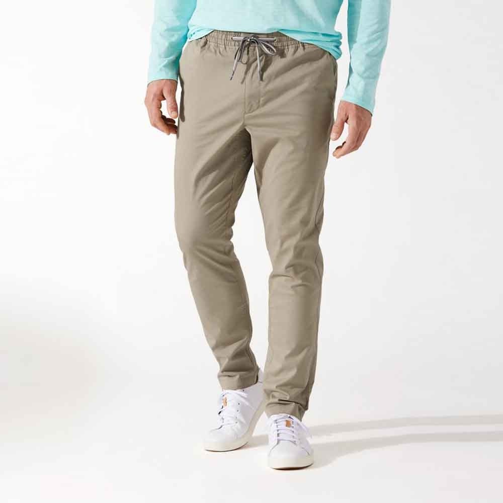 Tommy Bahama Seashore Poplin Elastic Waist Pants in Dark Sand