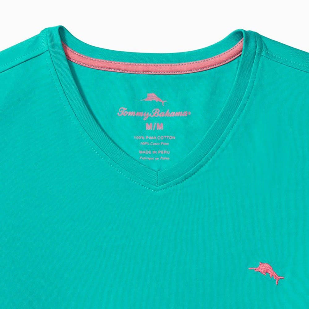 Tommy Bahama New Bali Skyline V-Neck T-Shirt in Ming Jade