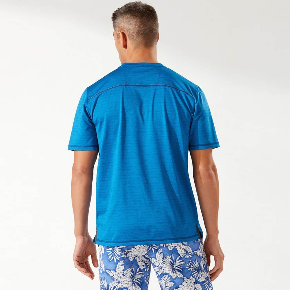 Tommy Bahama Wave Crest IslandZone® Henley T-Shirt in Dark Blue Muse