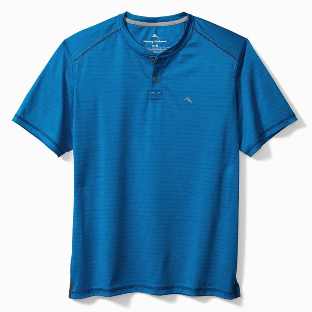 Tommy Bahama Wave Crest IslandZone® Henley T-Shirt in Dark Blue Muse