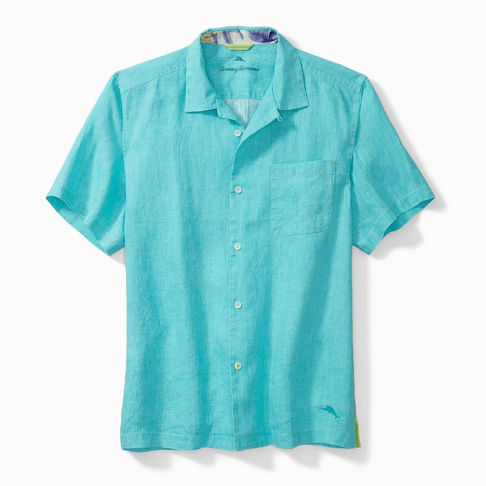 Tommy Bahama Sea Glass Camp Shirt in River Blue