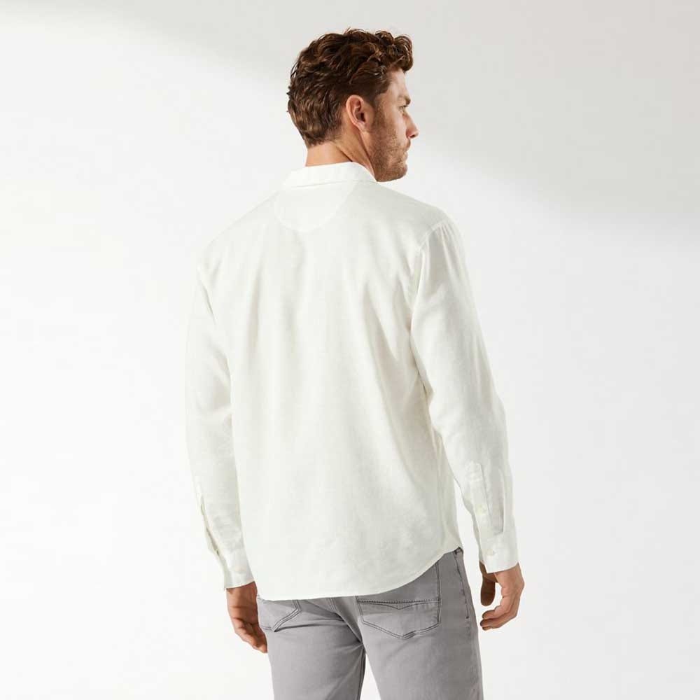 Tommy Bahama Firework Fronds Stretch-Linen Shirt in White