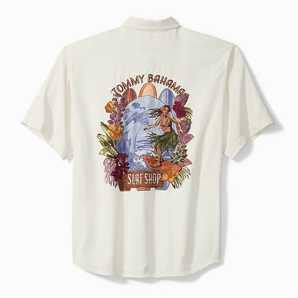 Tommy Bahama Surf Shop Silk Camp Shirt in Continental