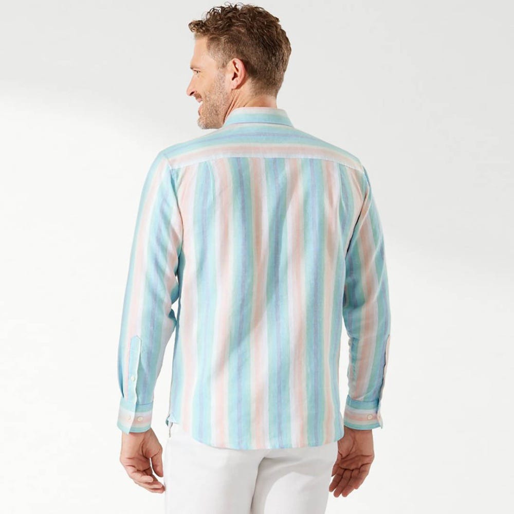 Tommy Bahama Sunset Pier Stripe Shirt in Blue Crush
