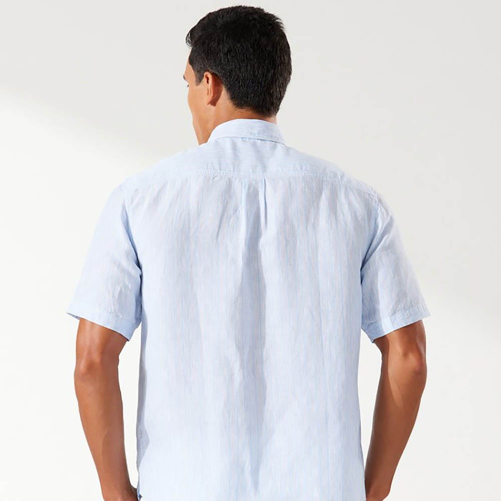 Tommy Bahama Surfside Stripe Linen-Blend Camp Shirt in Breaker
