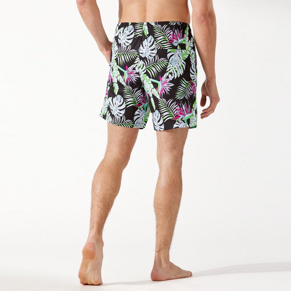 Tommy Bahama Naples Monstera Paradise 6-Inch Swim Trunks in Black