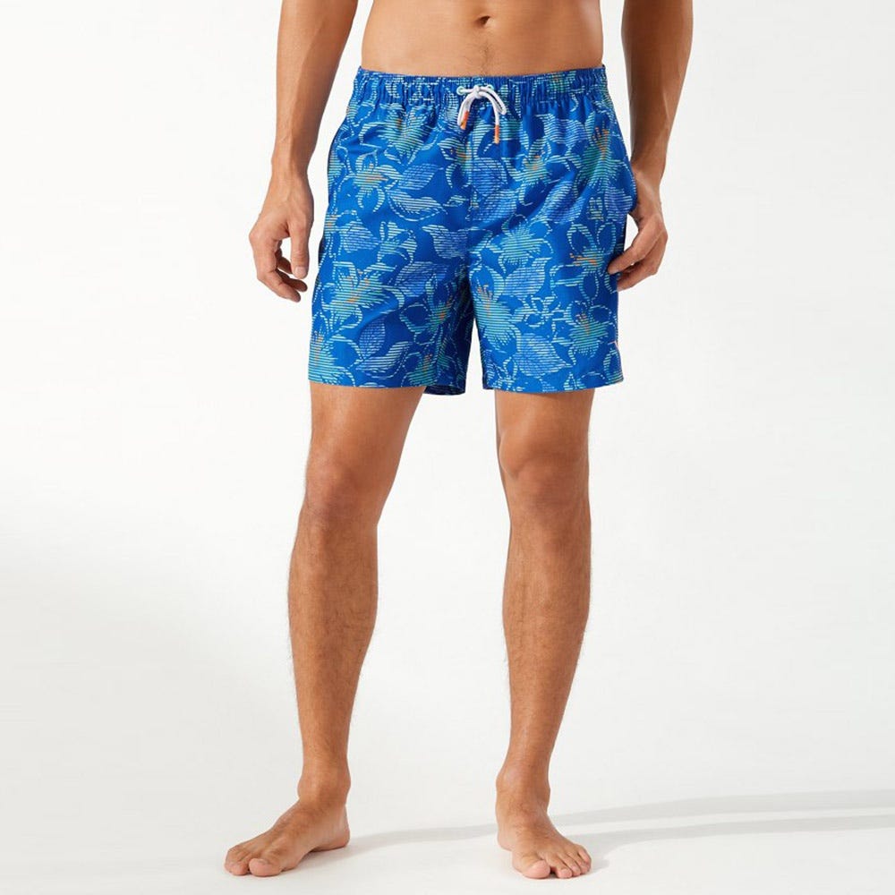 Tommy Bahama Naples Hibiscus Highway 6-Inch Swim Trunks in Monaco Blue