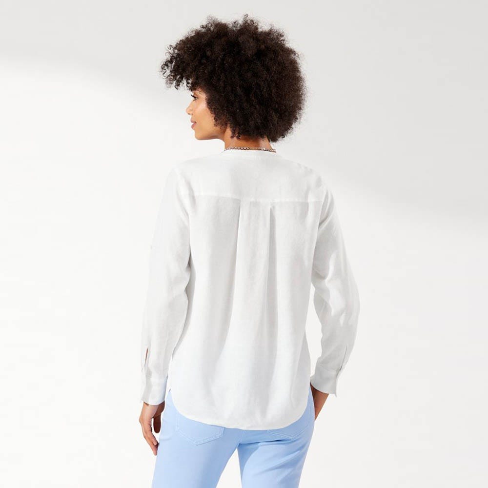 Tommy Bahama Coastalina Stretch-Linen Long-Sleeve Shirt in White