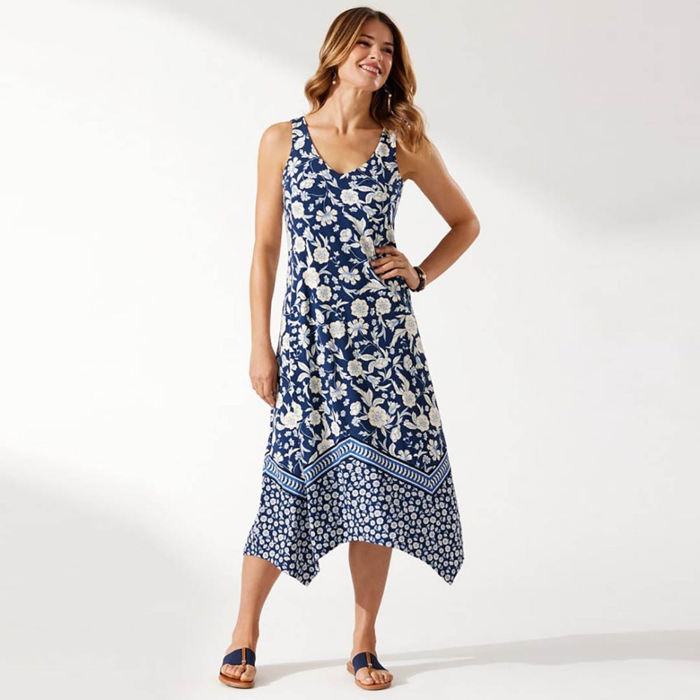 Tommy Bahama Victoria Floria Midi Dress in Island Navy
