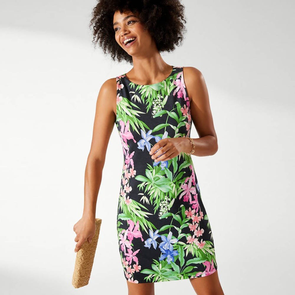 Tommy Bahama Darcy Orchid Grove Sheath Dress in Black