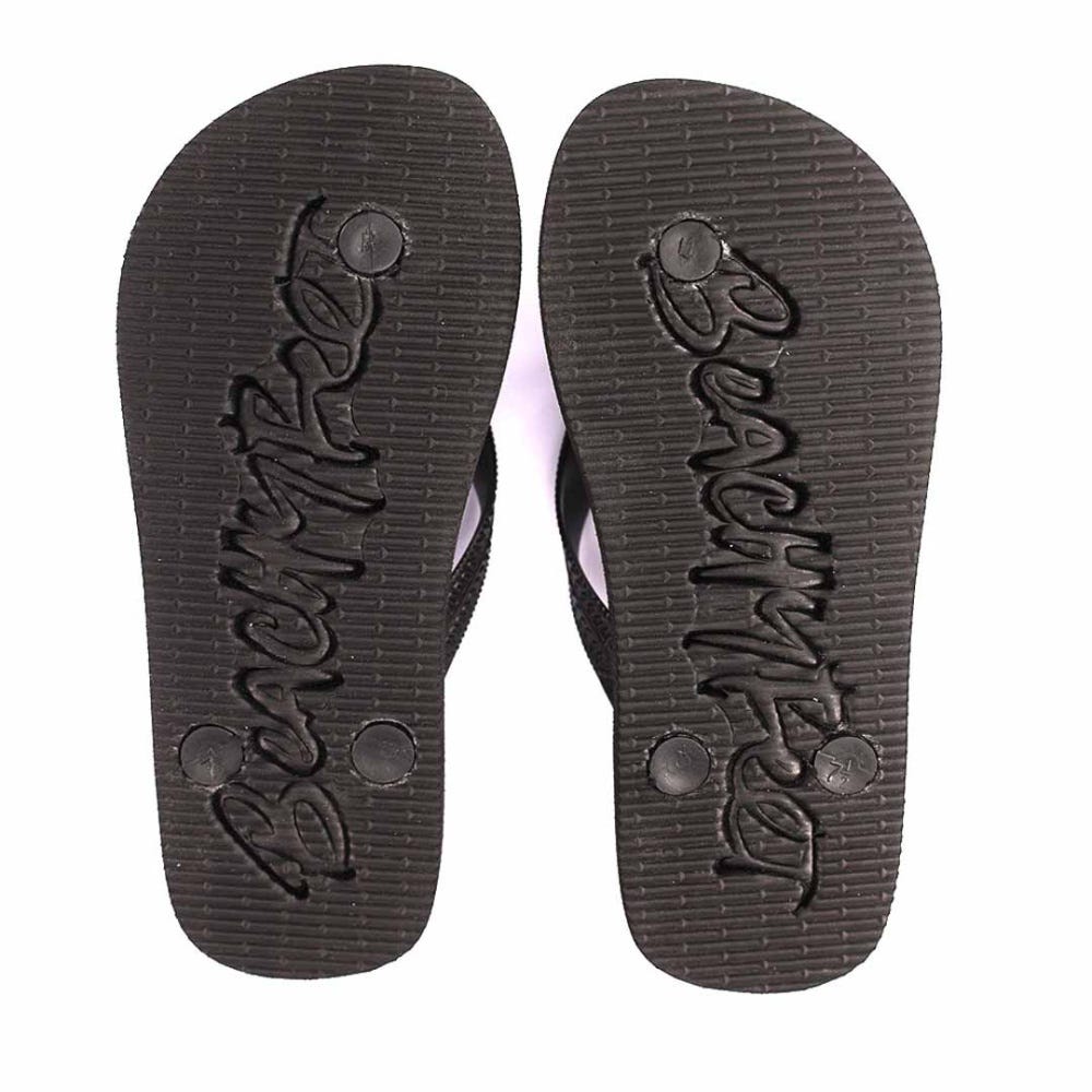 BeachyFeet Kids Flip Flops - Surf Dawg in Black