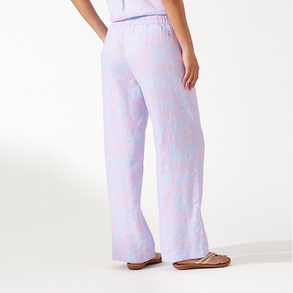 Tommy Bahama Twin Palms High-Rise Linen Easy Pants In Light Sky