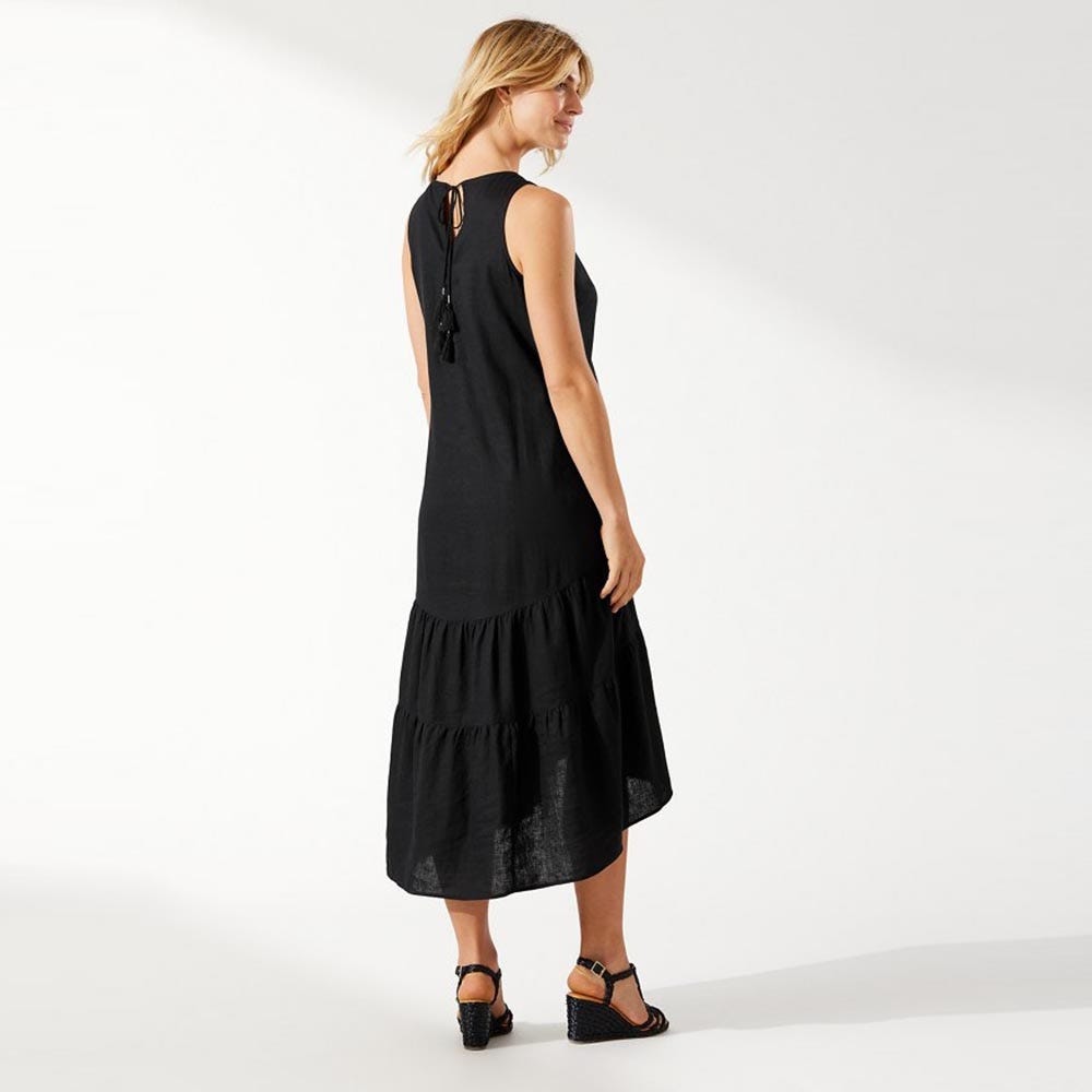 Tommy Bahama Lena Gauze Midi Sundress In Black
