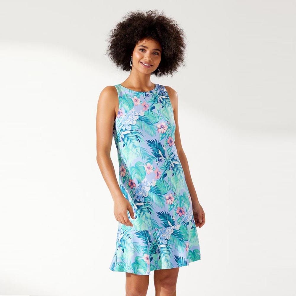 Tommy Bahama Darcy Hibiscus Haven Dress In Sky Light