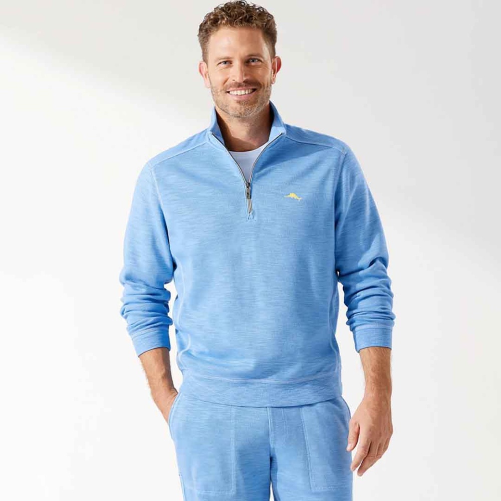 Tommy Bahama Tobago Bay Half-Zip Sweatshirt in Mountain Bluebell