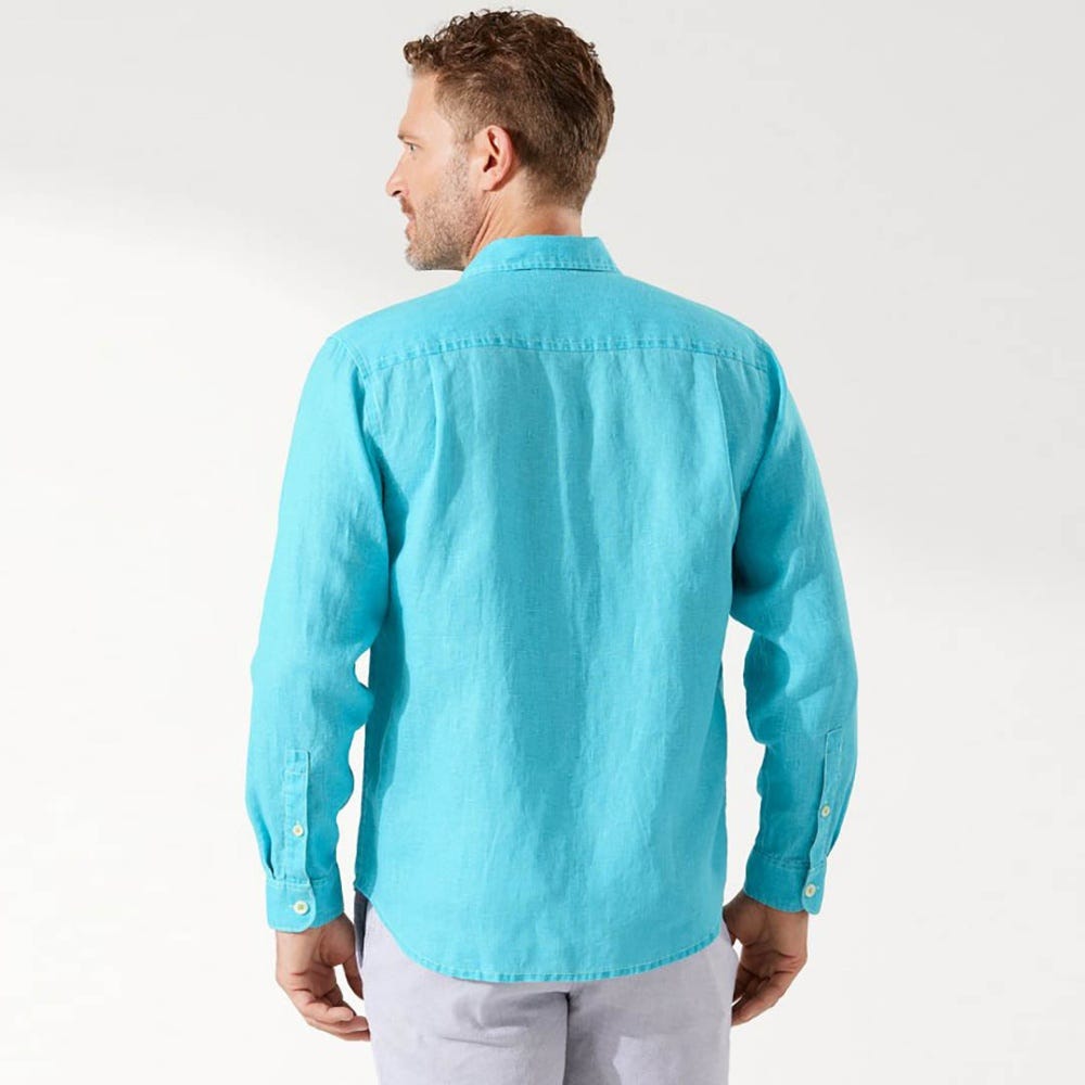Tommy Bahama Sea Glass Breezer Linen Shirt in River Blue