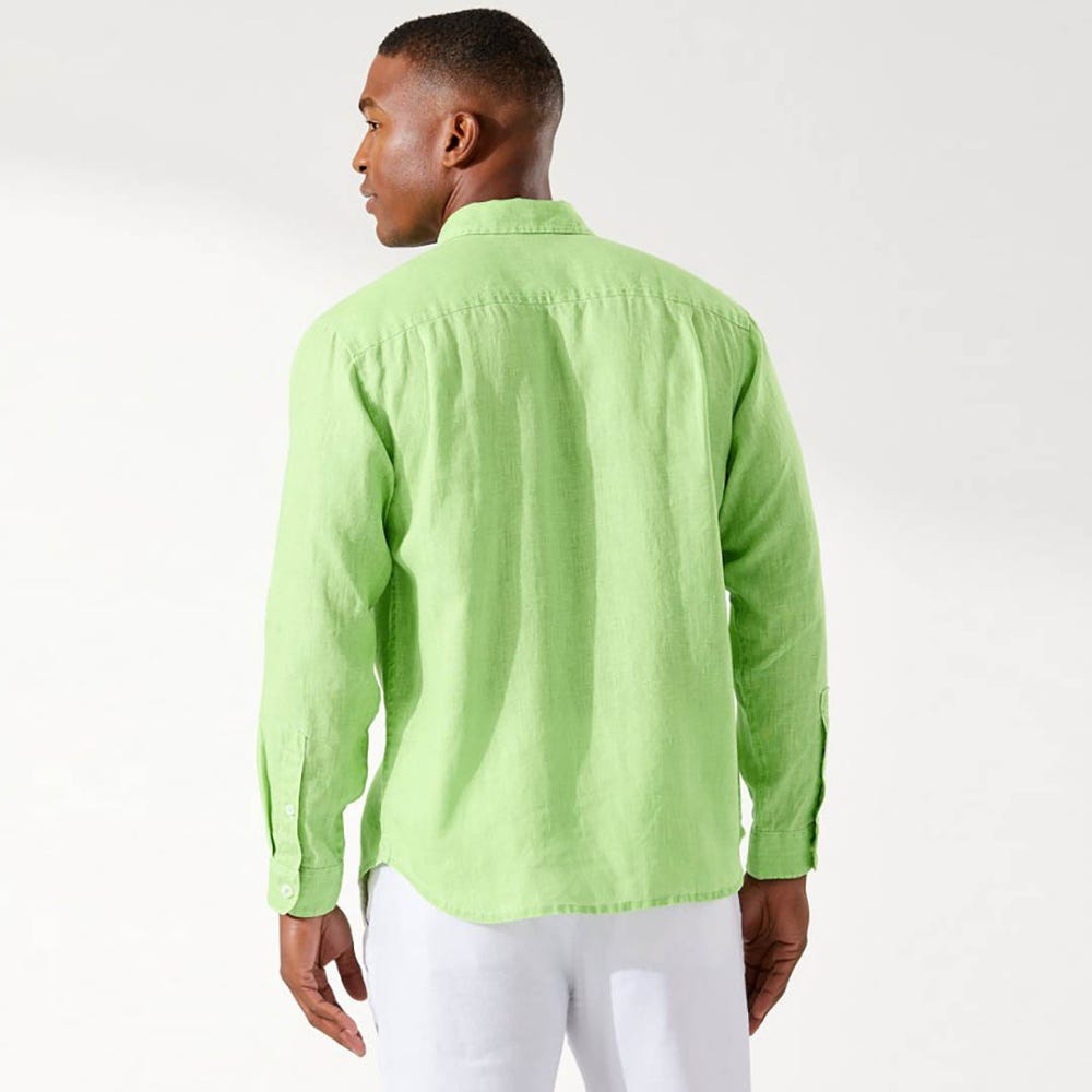 Tommy Bahama Sea Glass Breezer Linen Shirt in Lime Grass Green