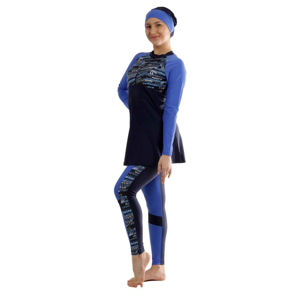 Veilkini Xtra Sleek Full Cover Sporty Fit Modesty Suit in Navy/Blue