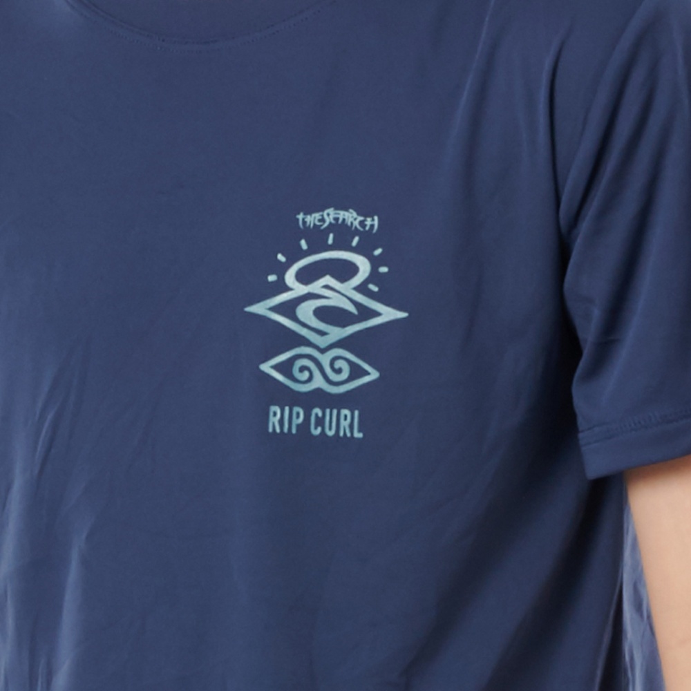 Rip Curl Search Logo Short Sleeve UV Tee Rash Guard in Navy