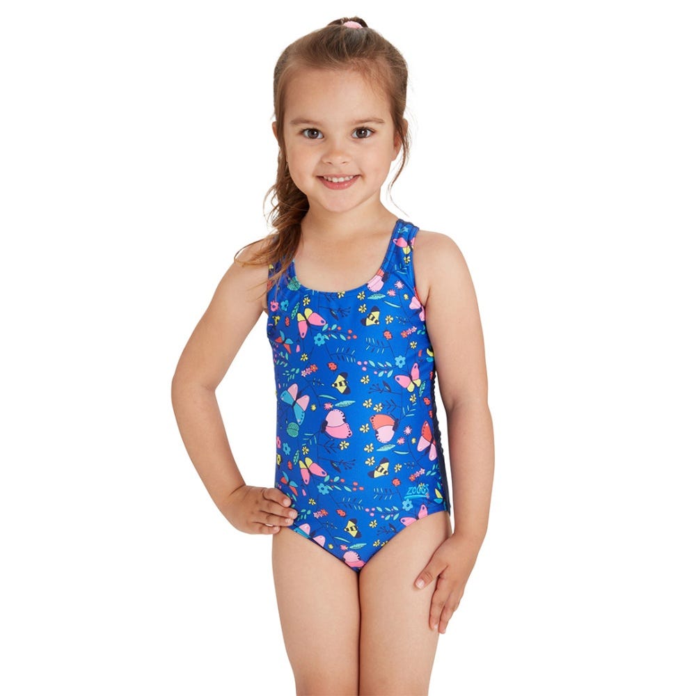 Zoggs Magic Garden Actionback One Piece Swimsuit in Blue