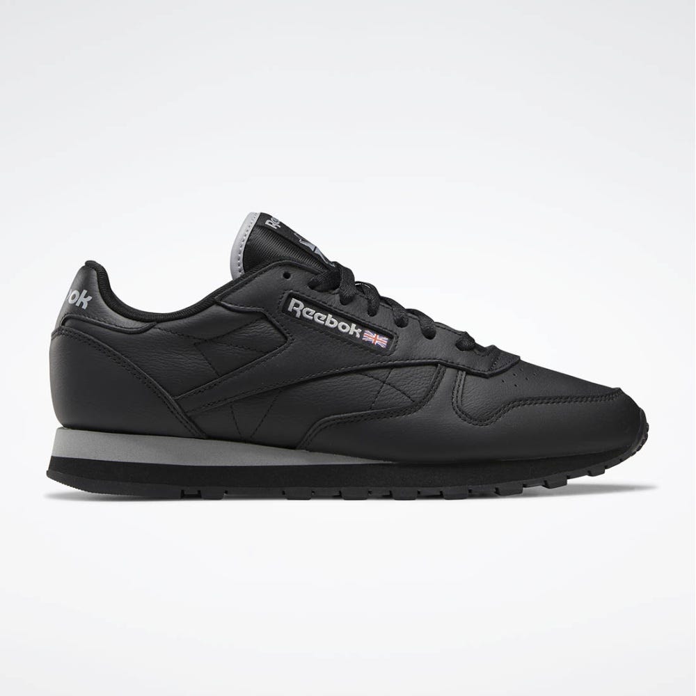 Reebok Classic Leather Unisex Shoes In Core Black/Pure Grey 4
