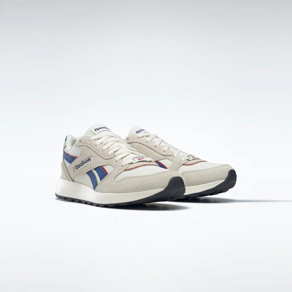 Reebok GL 1000 Unisex Shoes In Classic White/Vector Blue/Vector Red