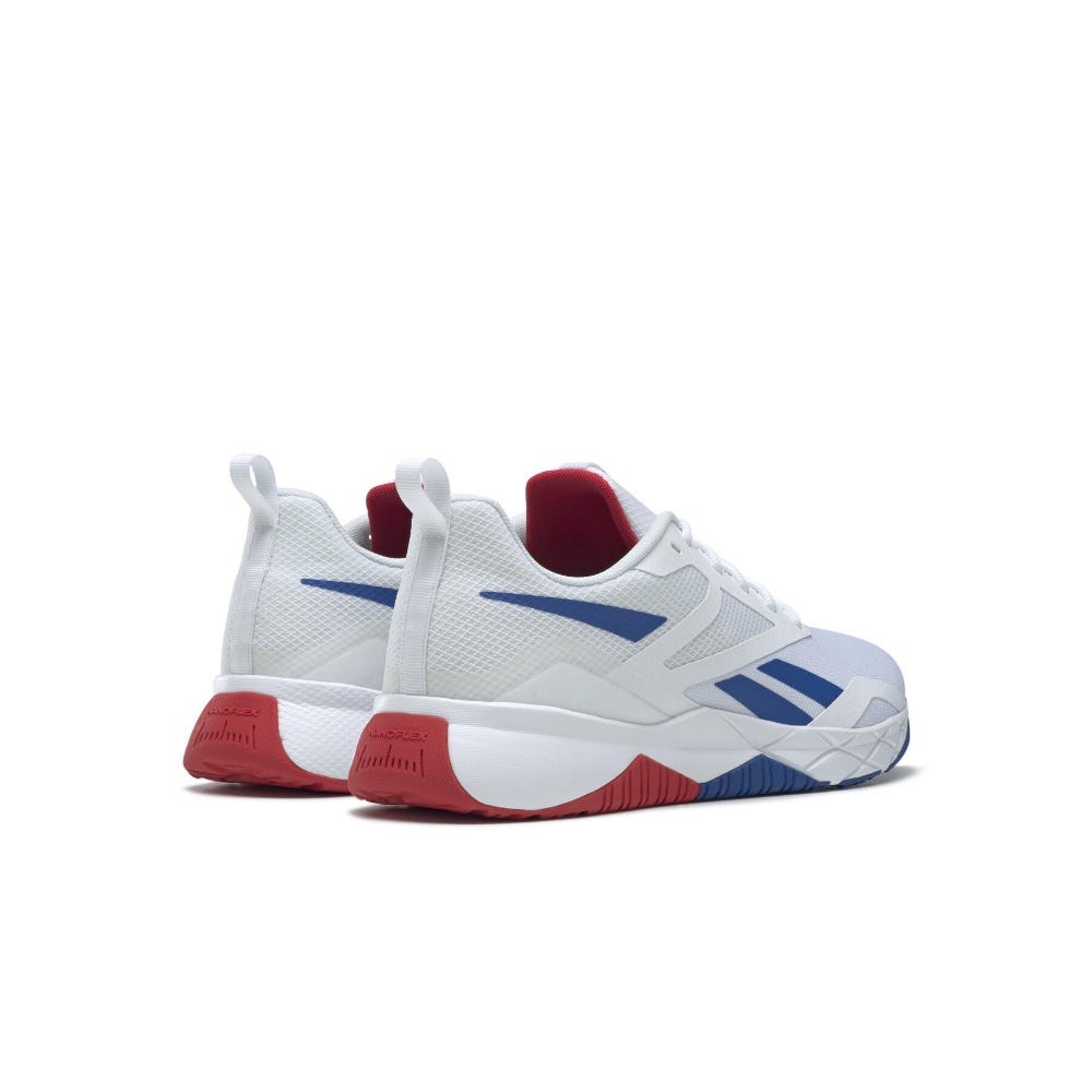 Reebok NFX Trainers Men's Shoes In FTR White/Cold Grey/Vector Blue