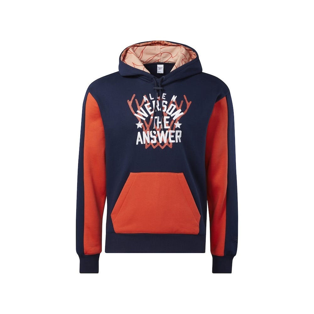 Reebok Iverson Basketball Fleece Hoodie In Vector Navy