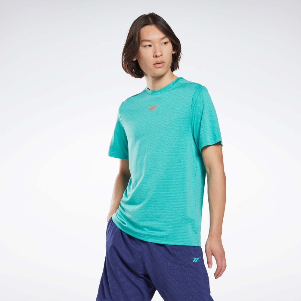 Reebok Workout Ready Melange T-Shirt In Semi Classic Teal