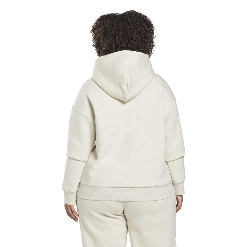 Reebok Identity Logo Fleece Hoodie (Plus Size) In Classic White Mel