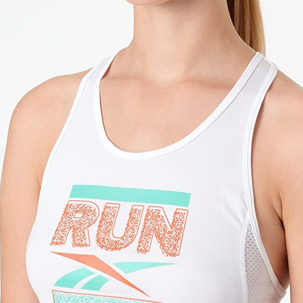 Reebok Running Speedwick Graphic Tank Top In White
