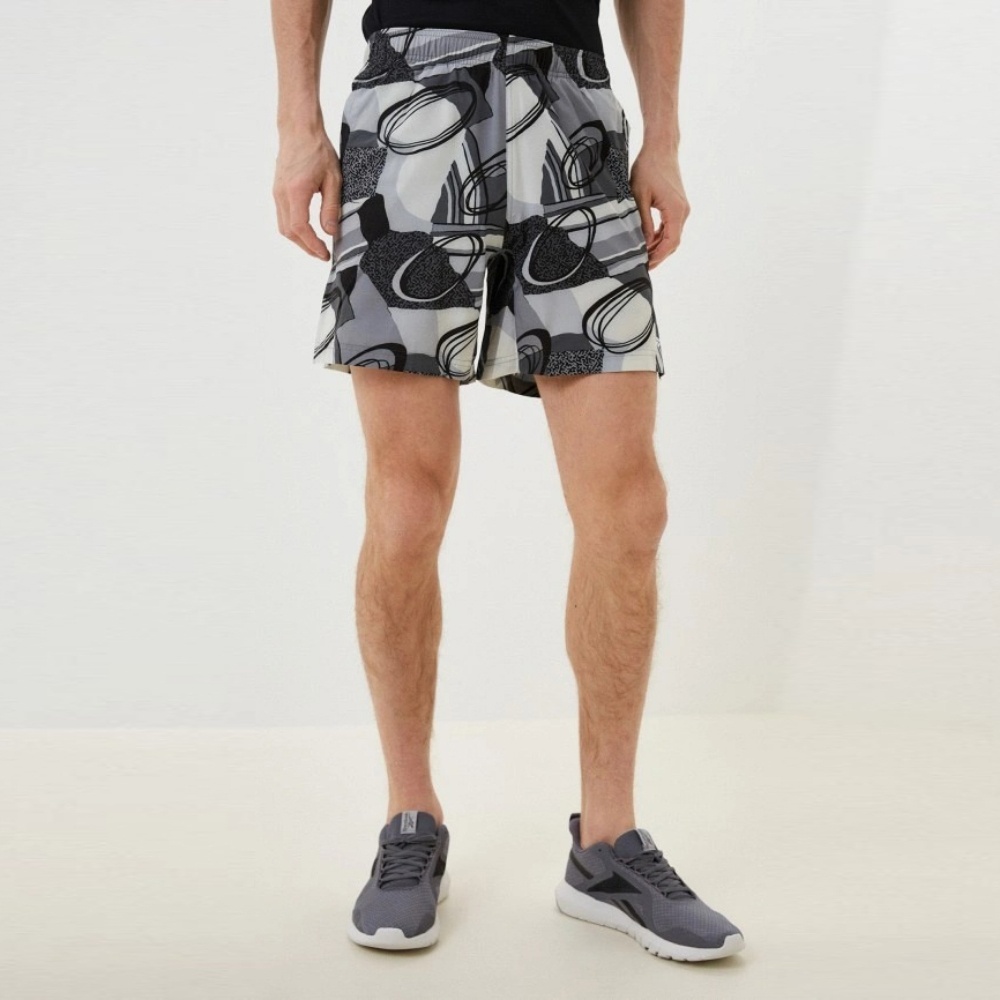 Reebok Austin Allover Print Shorts In Black