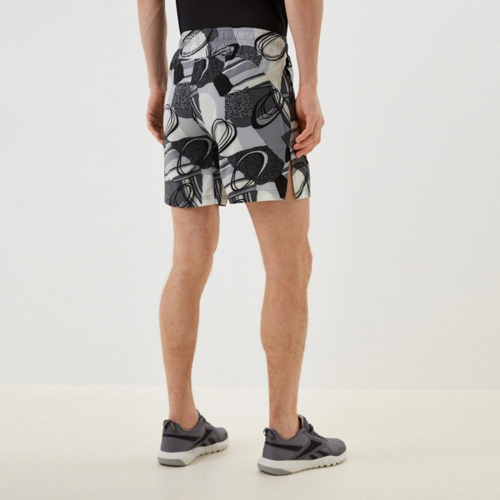Reebok Austin Allover Print Shorts In Black