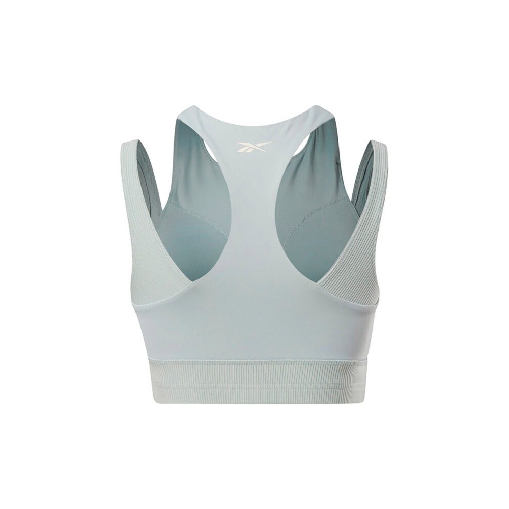 Reebok Studio Layered Bra Top In Seaside Grey