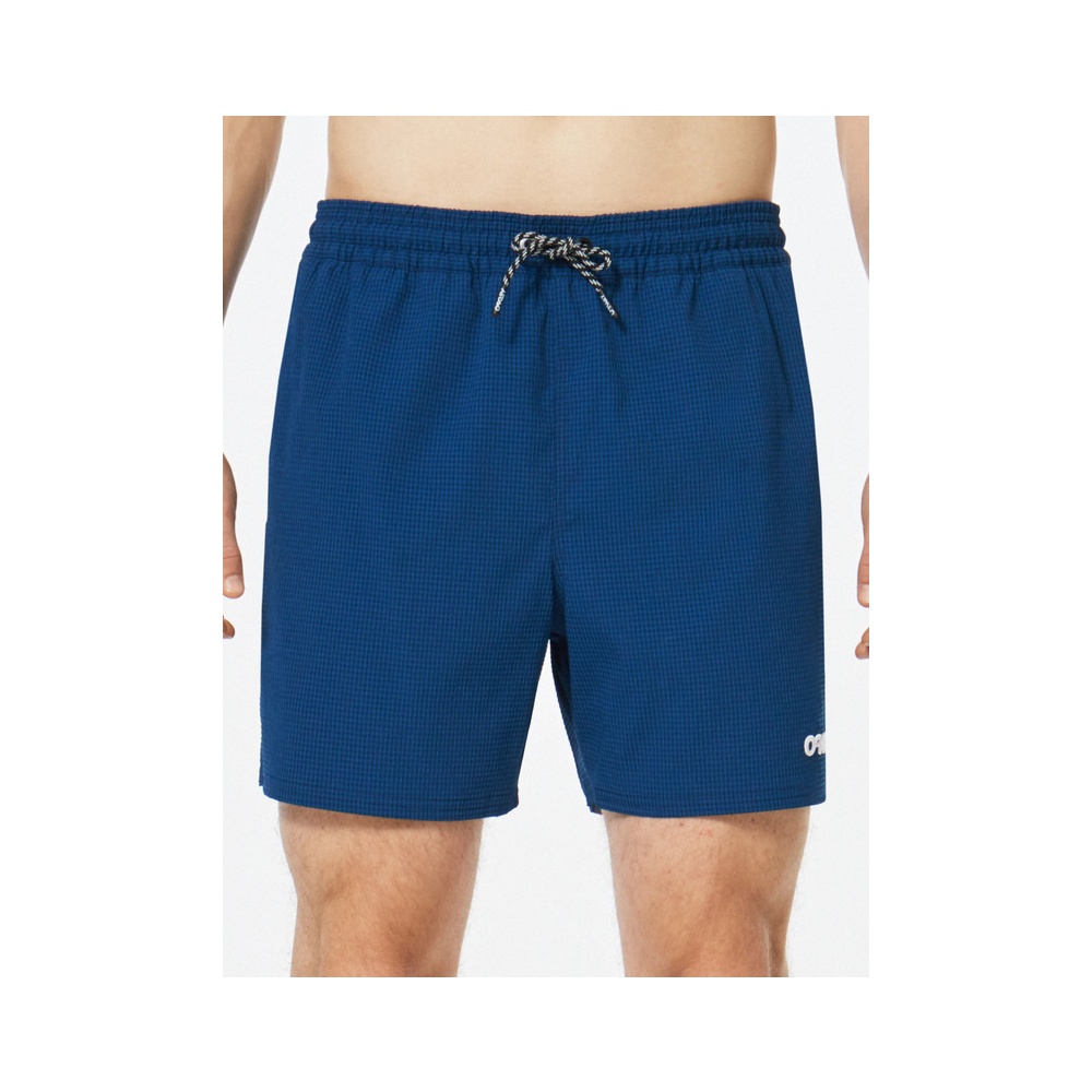 Oakley Apparel Seersucker 16“ Beach Swimming Shorts In Poseidon