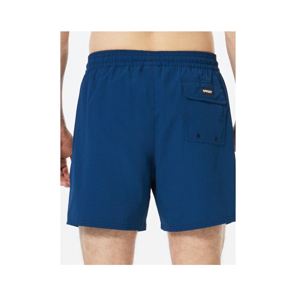 Oakley Apparel Seersucker 16“ Beach Swimming Shorts In Poseidon