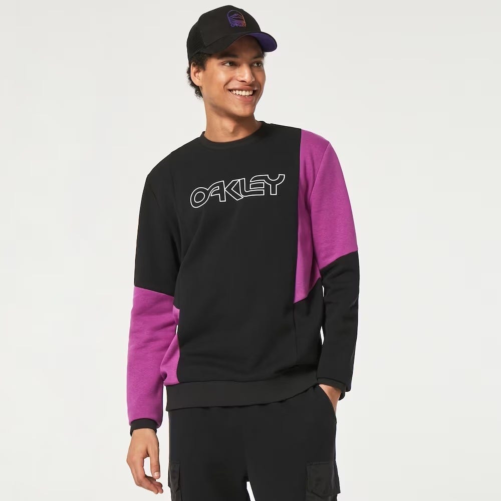Oakley Throwback Crew Rc Sweatshirt In Blackout