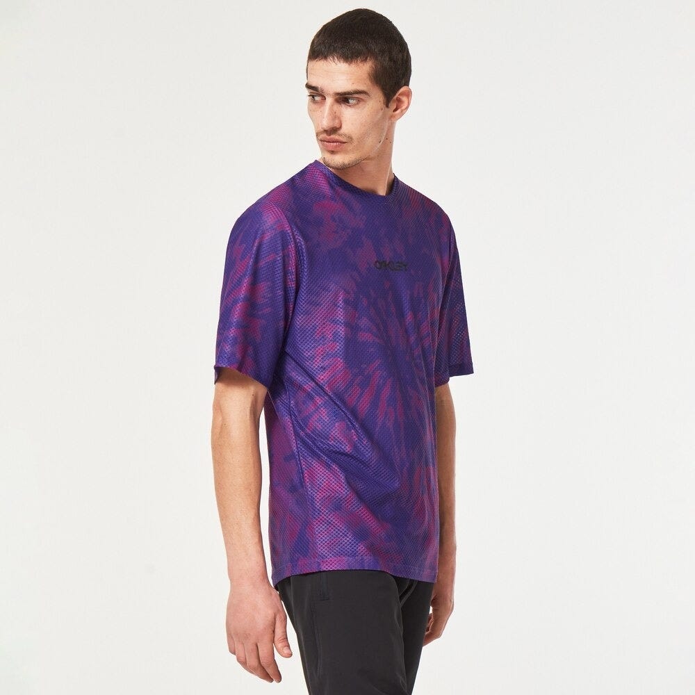 Oakley Ride Free Ss Jersey In Purple Mountain Td Print