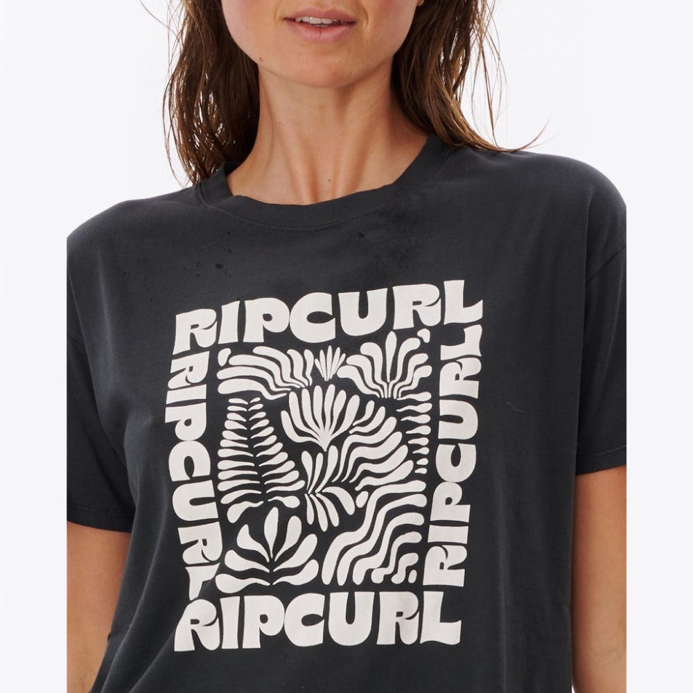 Rip Curl Coral Reef Relaxed Tee In Black