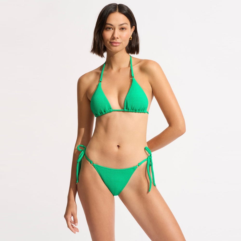 Seafolly Sea Dive Slide Tri Bikini Top in Jade