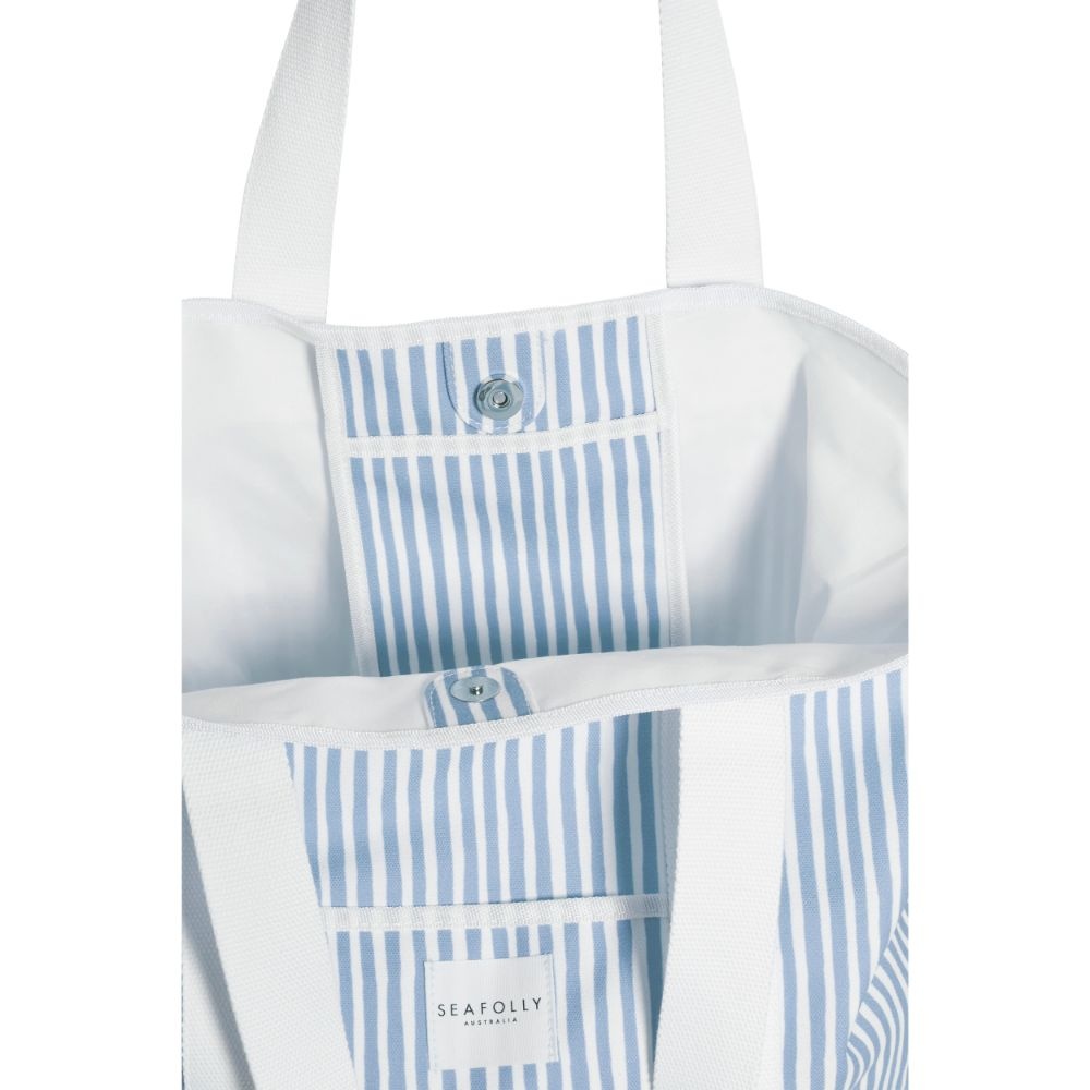 Seafolly Stripe Tote In Powder Blue