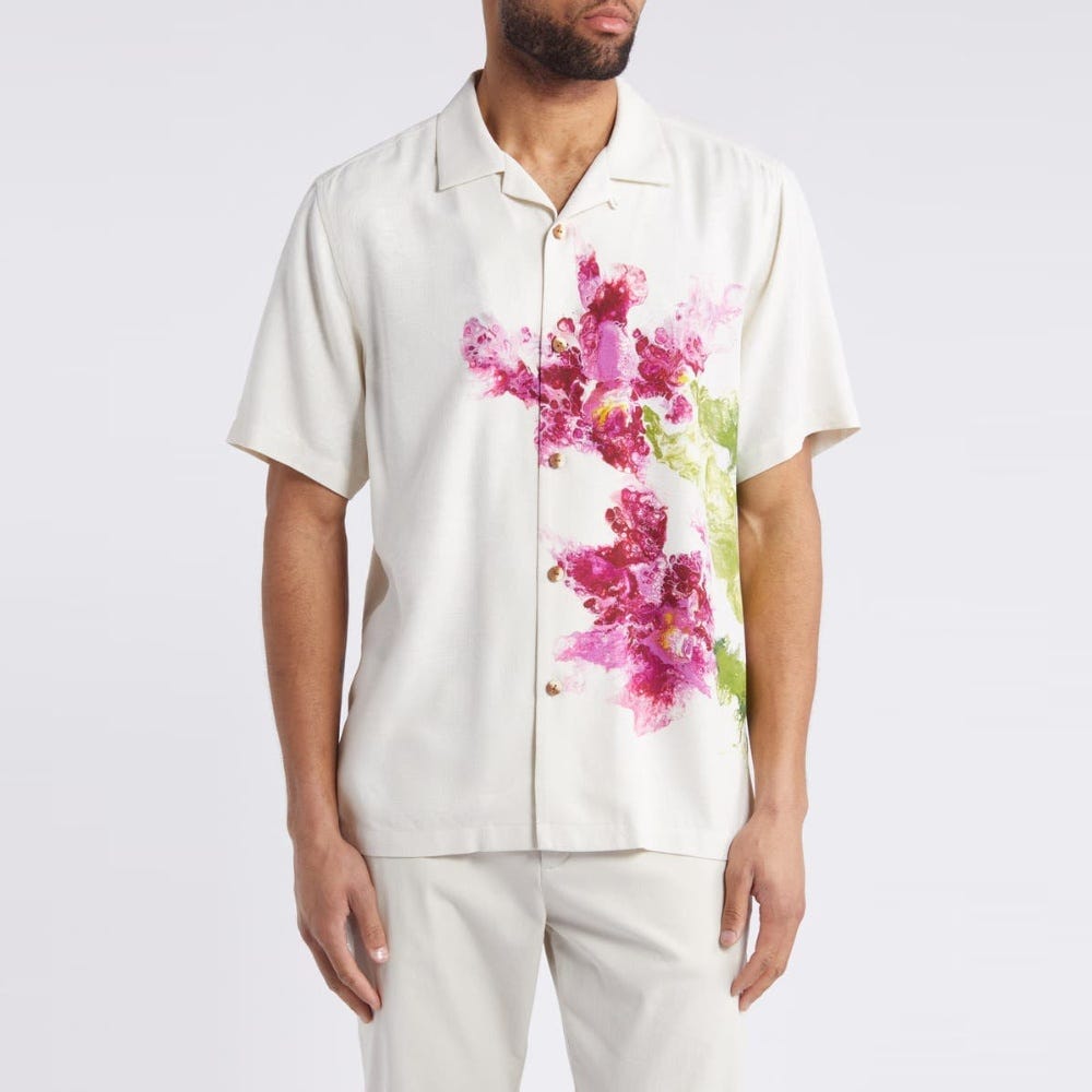 Costa Rican Blooms Silk Camp Shirt - Men