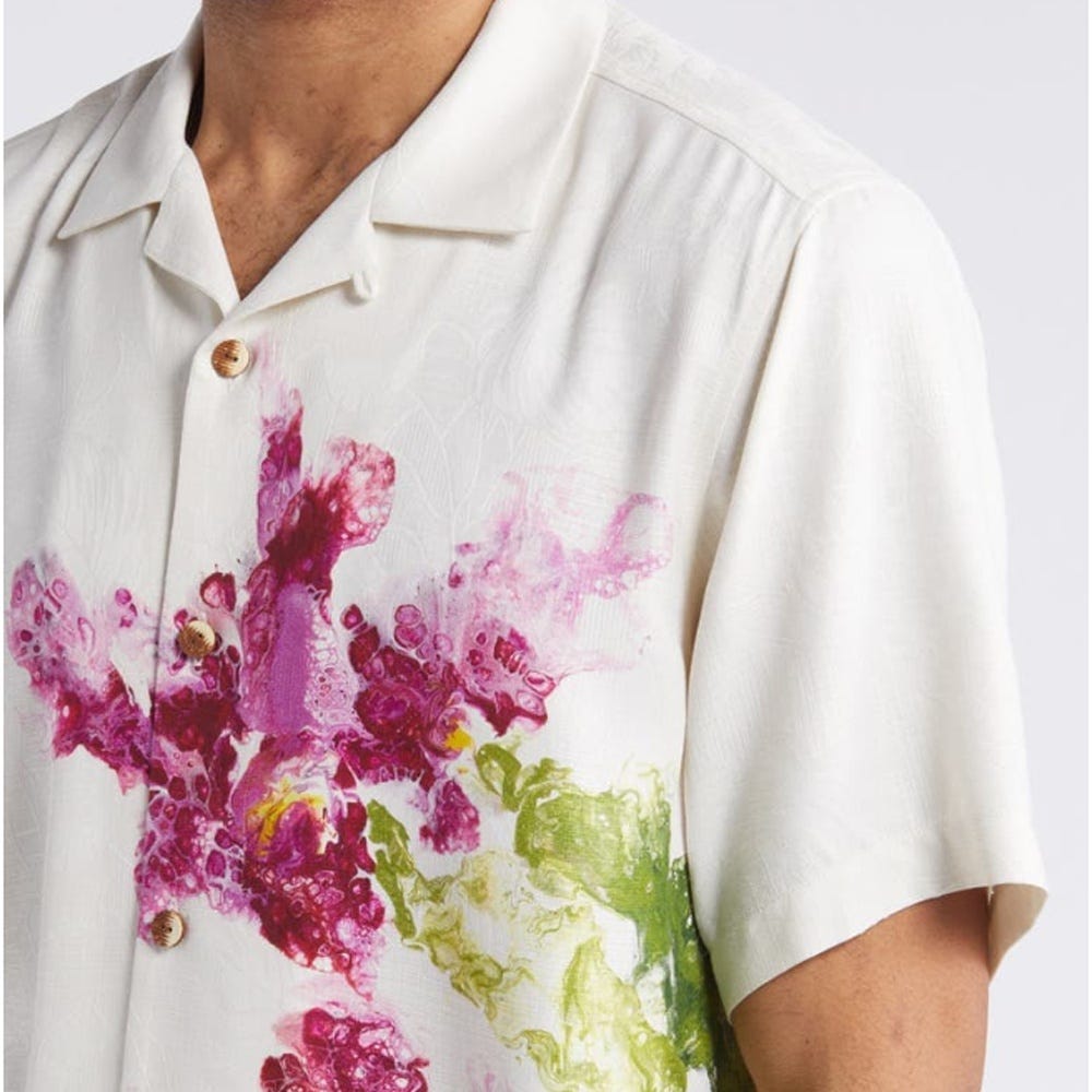 Costa Rican Blooms Silk Camp Shirt - Men