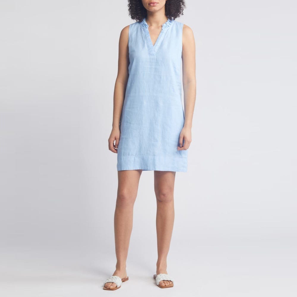 Two Palms Double-Ruffle Linen Dress - Women
