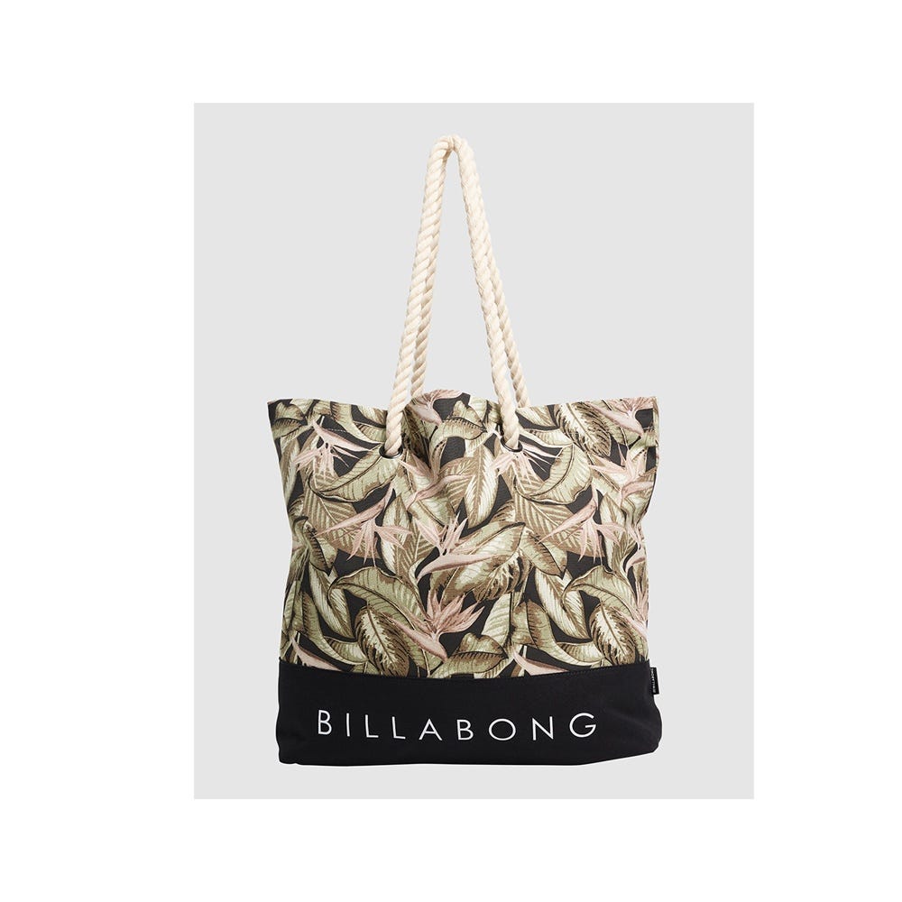 Billabong Hideaway Tote Bag In Off Black