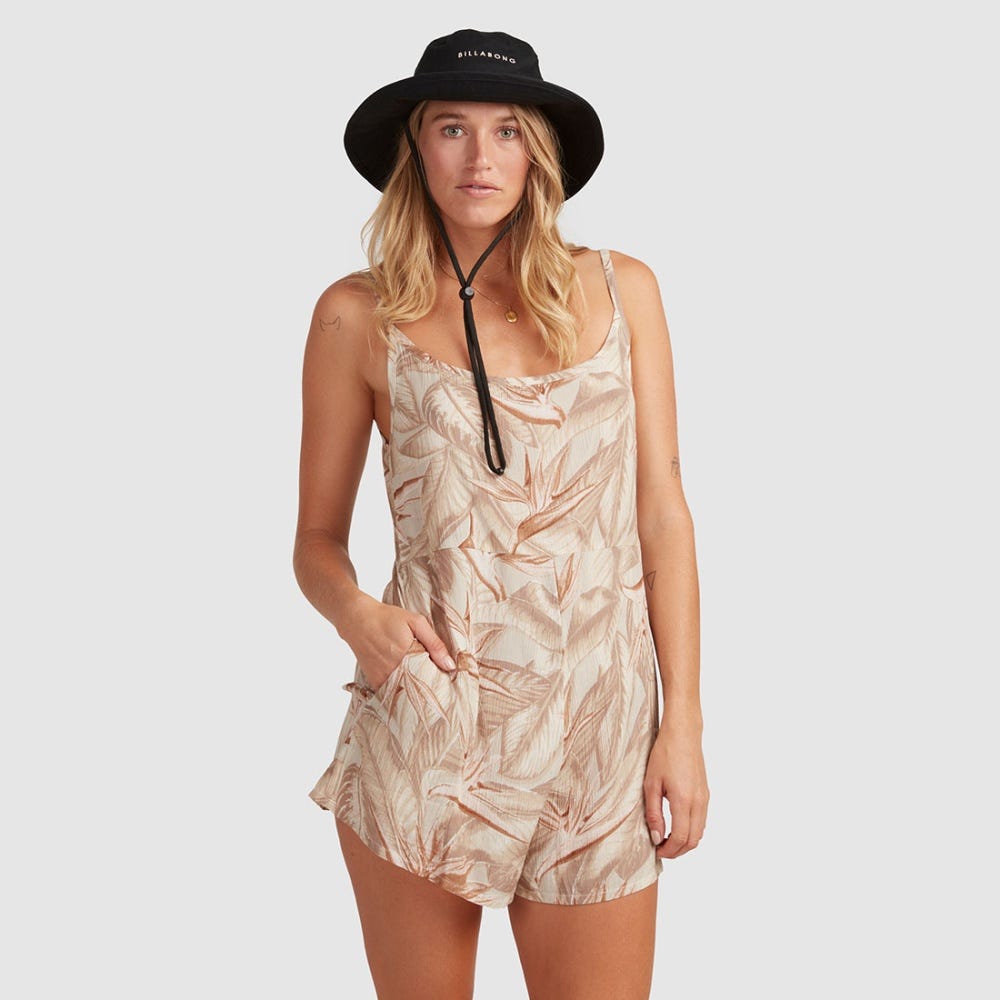 Billabong Hideaway Woven Dress In Silver